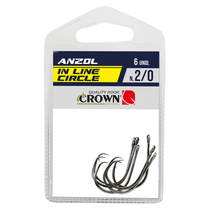 ANZOL IN LINE CIRCLE BLACK 2/0 - CROWN