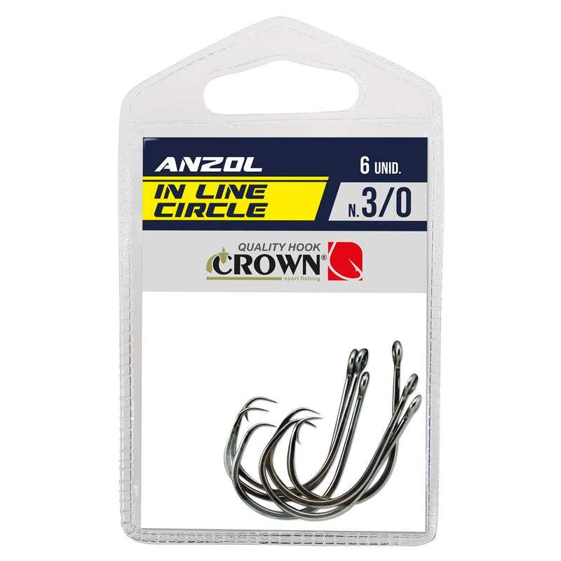 ANZOL IN LINE CIRCLE BLACK 3/0 - CROWN