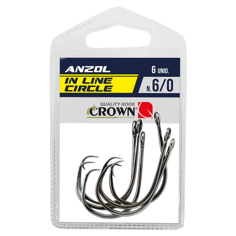 ANZOL IN LINE CIRCLE BLACK 6/0 - CROWN