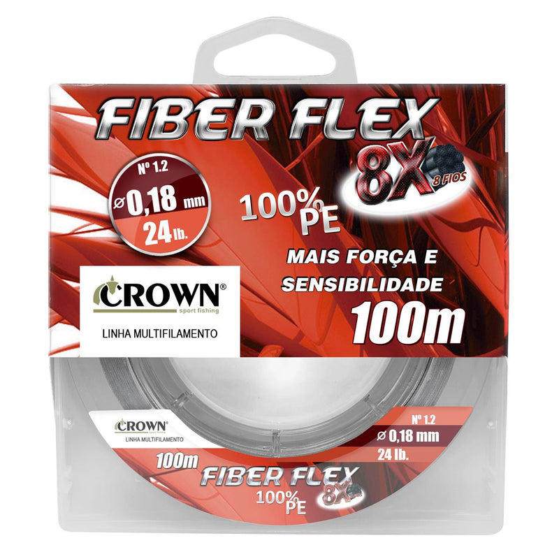 LINHA MULTIFILAMENTO FIBER FLEX 8X 100MTR - CROWN