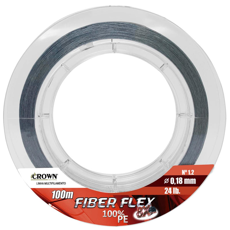 LINHA MULTIFILAMENTO FIBER FLEX 8X 100MTR - CROWN